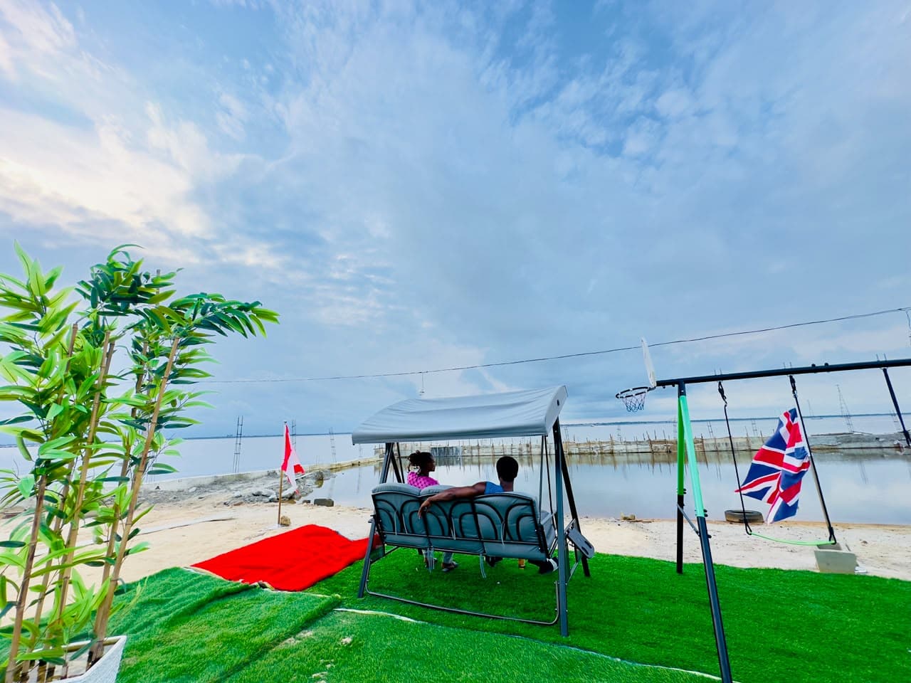 Waterfront view and outdoor recreation at Feast Island