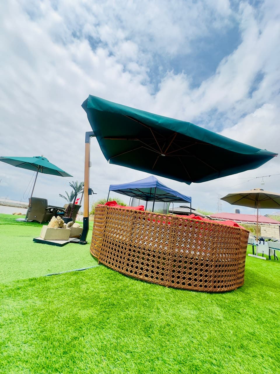 Waterfront seating at Feast Island Recreational Resort
